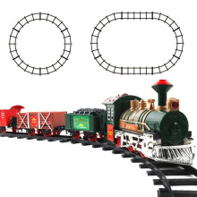 Christmas Train Set Steam Engine Locomotive Toy Cargo Electric Train Railway Toy