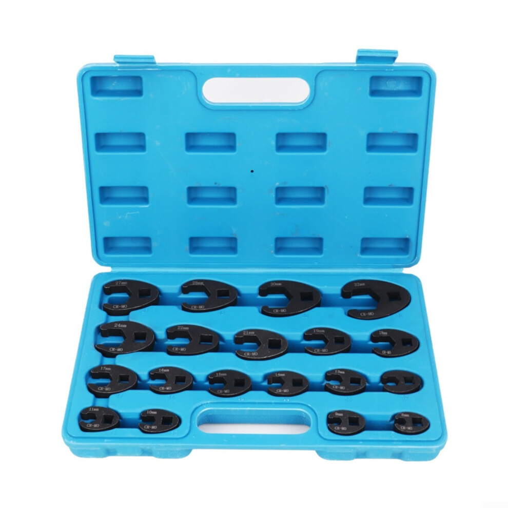 Crowfoot Wrench Set 19Piece Metal Open End Flare Nut Wrenches, 3/8Inch & 1/2Inch Drive, 8Mm32mm, For Ratchets 9199774596220