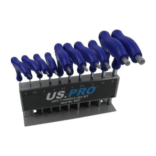 us pro US PRO Tools 10pc T Handle Hex Key Set 2-10mm with Storage Rack 4627 1