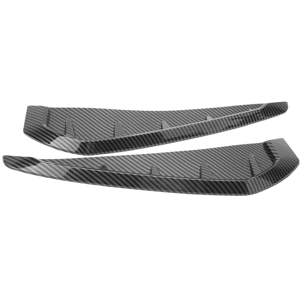 Carbon Pattern 2Pcs Fender Vent Trim Pu Rubber Easy Install Black 8041379387929