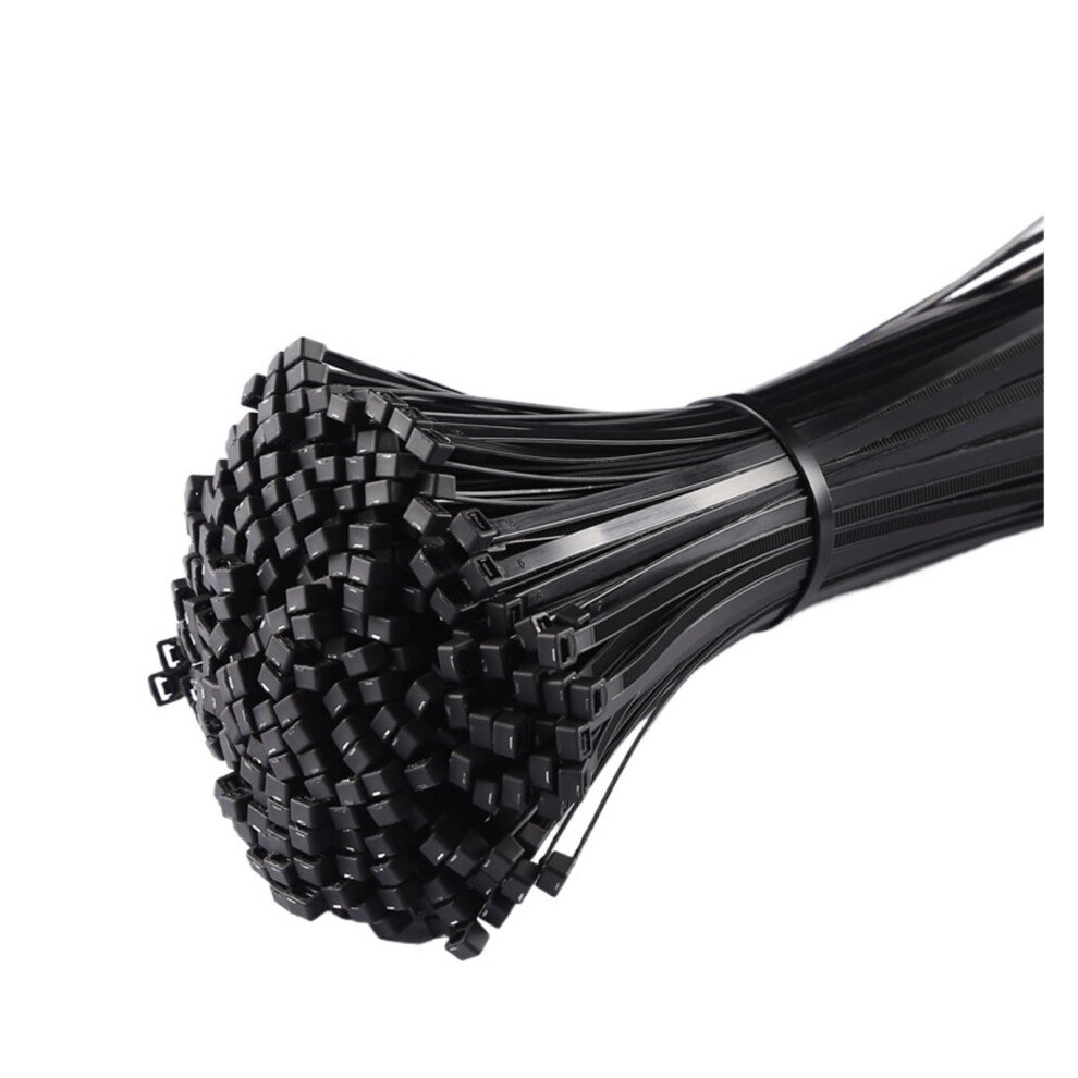 Cable Tie Assortment, Selflocking Nylon Cable Ties, 100 Pieces, Black, 5X300 (4X150) 9199774596640