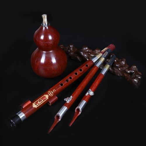 Hulusi Flute Hulusi Wind Instrument Student's Guide Mahogany ThreeColored Hulusi Through 1