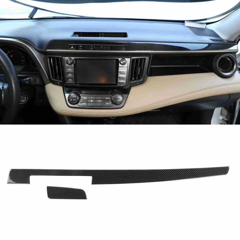 2Pcs Soft Carbon Fiber Dashboard Cover Fit For Rav4 2015-2019 4661379389750