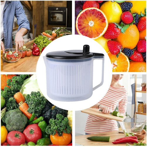 Salad Spinner and Vegetable Chopper with Quick Water Removal, MultiFunction Prep Bowl 2