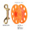 Lightweight Orange Plastic Diving Spool 59ft with Copper Clip 12