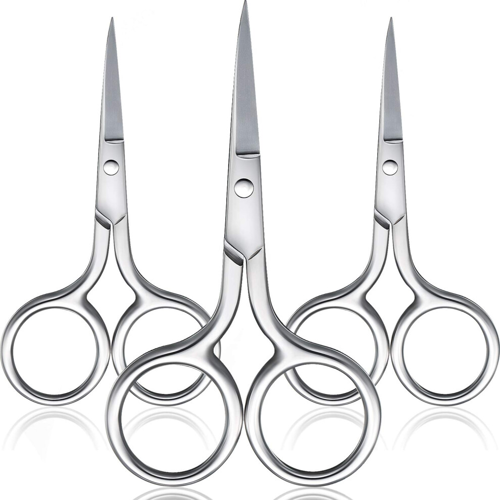 Stainless Steel Scissors, Safe Nostril Trimming, Rounded Tip Scissors For Facial Hair, Multipurpose Grooming Shears, Portable Eyebrow Scissors, Clean