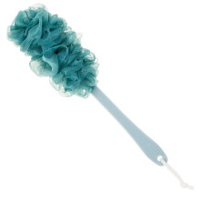 Sterke exfoliërende rugscrubber, loofahspons met lange steel voor mannen en vrouwen, gemakkelijk te drogen en op te bergen met ophangkoord, ideaal