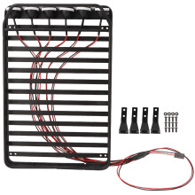 RC Car Roof Rack Luggage Carrier Metal Material Enhanced Visibility LED Light Set Sturdy Construction for Scale RC Crawler Easy to Install