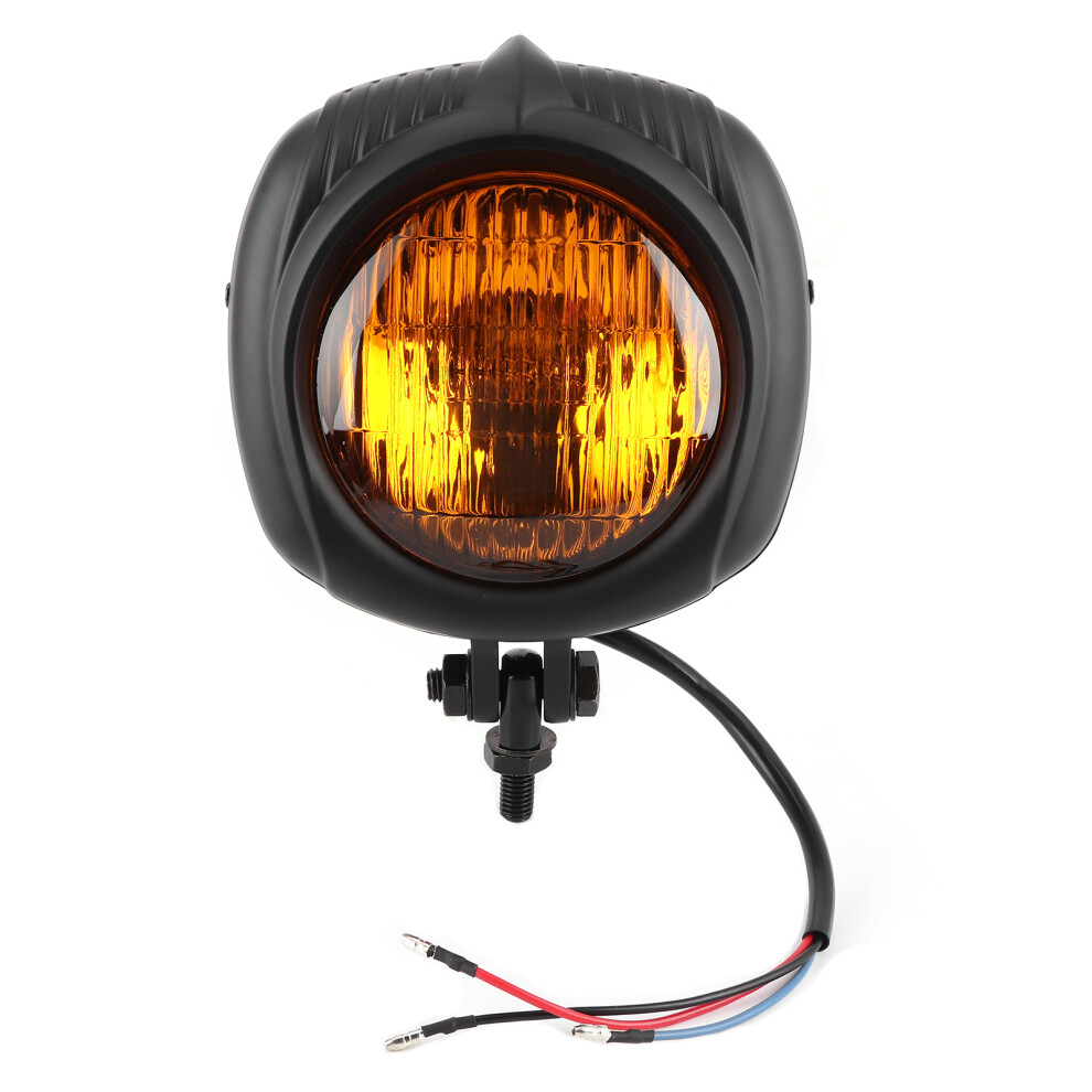 Inch Motorcycle Headlight Tint Classical Glass Lens Waterproof Weatherproof Adjustable High Or Low Beam Metal Shell Shockproof Yellow/Amber 9138057036268