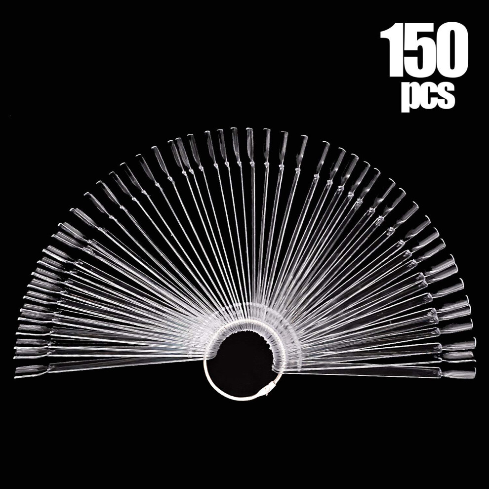 Acrylic Material Nail Art Supplies, Clear Nail Swatches With Smooth Surface And Metal Screw Split Ring, Poetic And Romantic Choice For Salon