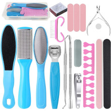 Kit de soins des pieds lavable et réutilisable, kit d'outils de pédicure professionnels multifonctionnels, design ergonomique, en acier inoxydable