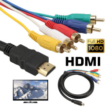Hdmi to Rca Signal Bridge, High-Definition Devices Connector with Uncompressed Digital Audio and Video, Gold-Plated Connectors for Reliable Signal
