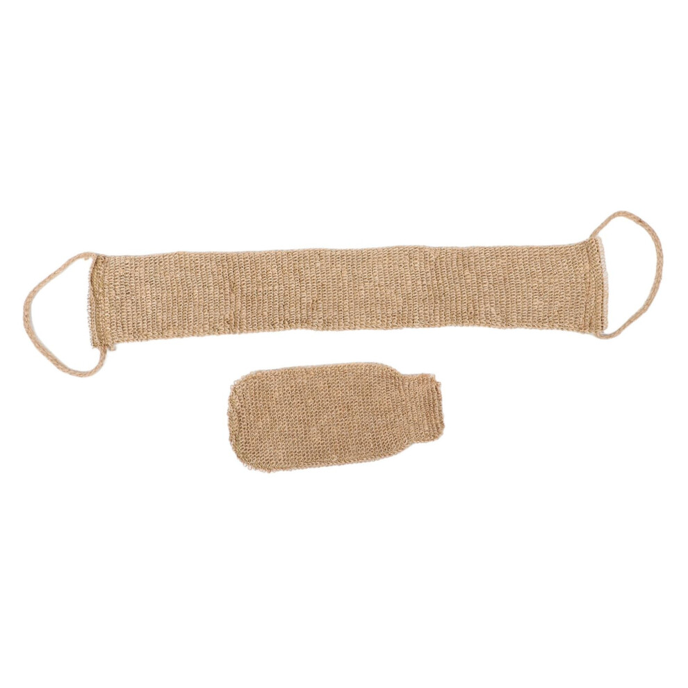 Exfoliating Bath Set 2Piece Natural Back Scrubber And Scrub Towels DualSided Shower Gloves Unisex Coffee