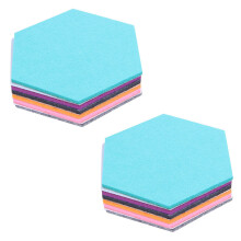 12x Hexagon  Pin Board Self Adhesive Bulletin Memo Photo Cork Boards Colorful Tiles With 12 Pushpins