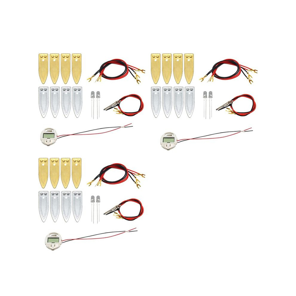 Fruit Battery Science Experiment Kit for Home Teaching Toy, Lemon Potato Battery Physics Teaching Experiment 3 Sets