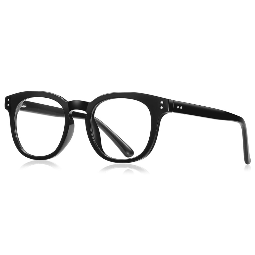 Blue Light Blocking Lenses Men Women Square Glasses Frame TR90 Retro Glasses Classic Glasses Black With Clear