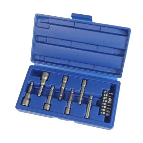 us pro US PRO Tools 15pc 1/4" Hex Dr Magnetic Impact Nut Driver & Bit Set Metric 7169 1