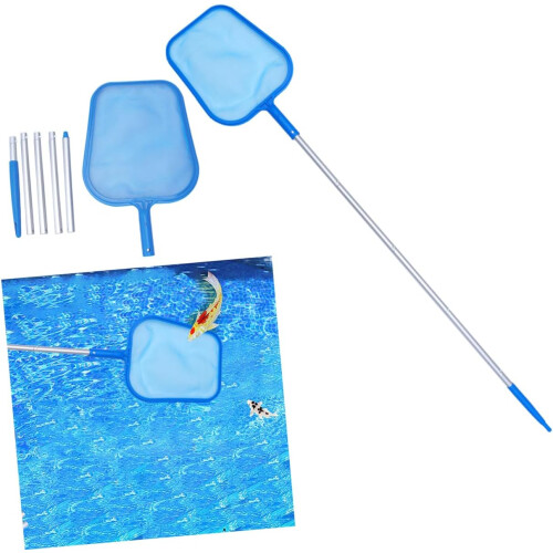 Pool Skimmer Net with Section Pole, Durable Mesh Leaf Rake for Efficient Swimming Pool Cleaning 1