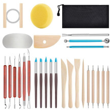 Kit de Ferramentas de Argila, 28 Peças de Ferramentas de Cerâmica, Ferramentas de Argila de Polímero, Conjunto de Ferramentas de Argila Seca Ao Ar