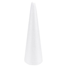 30cm White Foam Cone for Crafts and Christmas DIY, Styrofoam Cone for Art and Modeling