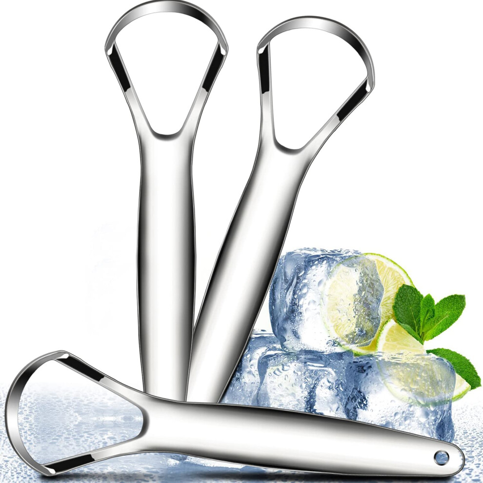 Versatile Oral Health Solution, Surgical Stainless Steel Tongue Scraper for Adults and Kids, Ergonomic Shape, Effective Cleaning to Reduce Bad Breath