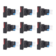 25 Stück 24V Roter selbstsichernder Drucktaster Schalter 16mm Quadrat Set
