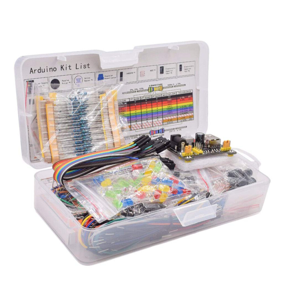 830 Tiepoint Breadboard Starter Kit Electronics Component Set With Storage Box And Led Assortment 9174973470991