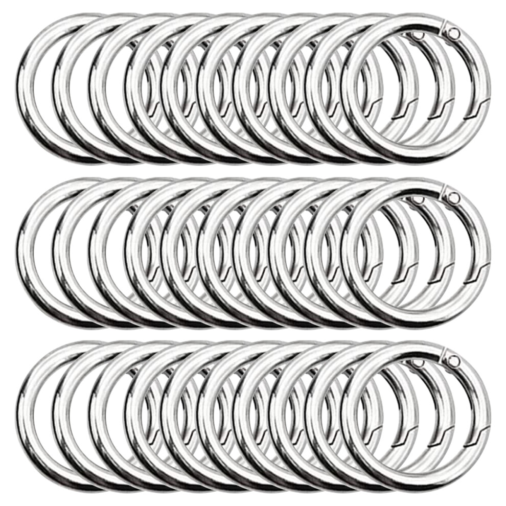 Silver Round Carabiners, Snap Clips with Quick Release Functionality, Zinc Alloy Construction for Durability and Style (Perfect for Home, Car, Office