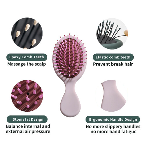 Detangling Buddy για ευαίσθητο τριχωτό της κεφαλής, Μίνι βούρτσα με καθρέφτη για 2