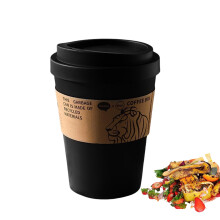 Trash Can Swing Trash Bin Coffee Cup Shape, Large Capacity, Quiet Operation, Black