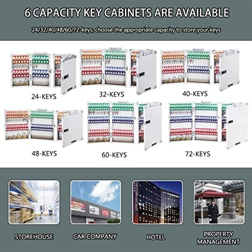 Key Storage Box WallMount With 24 Key Capacity And Secure Combination Lock For Home Or School 1
