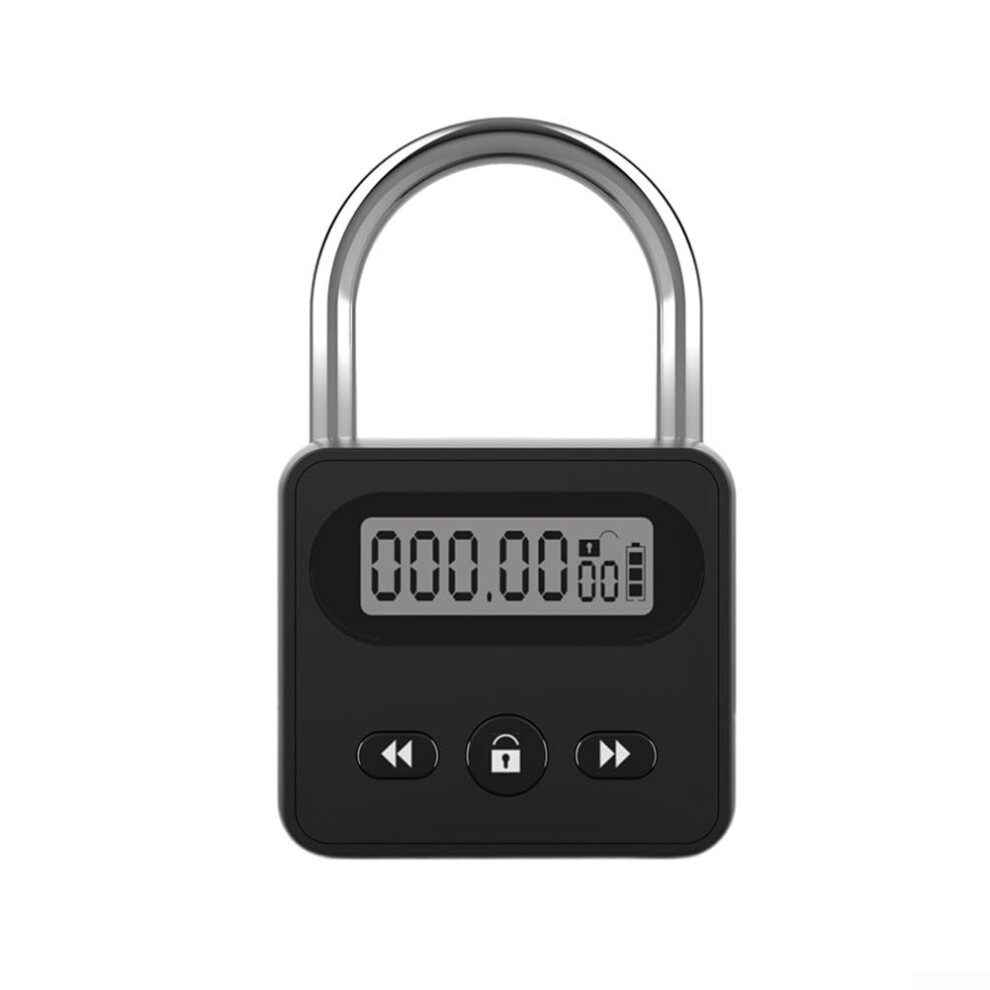 Electronic Timer Padlock With Lcd Display, 999Hour Countdown, Usb Rechargeable Splashproof Lock 9199774600279