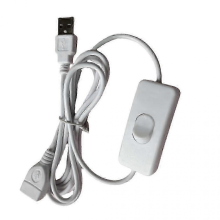 (White, 303 switch) 2m USB Extension Cable with On/Off Switch, Male to Female for Data & Power