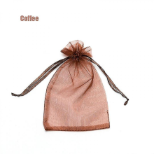 (coffee, 9x12cm 100pcs) 100 sachets en organza (22 couleurs) - 7x9, 9x12, 10x15, 13x18 cm - Idéal pour les mariages, Noël et les bijoux.