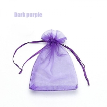 (dark purple, 10x15cm 100pcs) 100 sachets en organza (22 couleurs) - 7x9, 9x12, 10x15, 13x18 cm - Idéal pour les mariages, Noël et les bijoux.