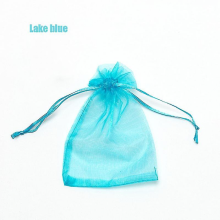 (lake blue, 10x15cm 100pcs) 100 sachets en organza (22 couleurs) - 7x9, 9x12, 10x15, 13x18 cm - Idéal pour les mariages, Noël et les bijoux.
