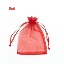(Red, 7x9cm 100pcs) 100 sachets en organza (22 couleurs) - 7x9, 9x12, 10x15, 13x18 cm - Idéal pour les mariages, Noël et les bijoux.