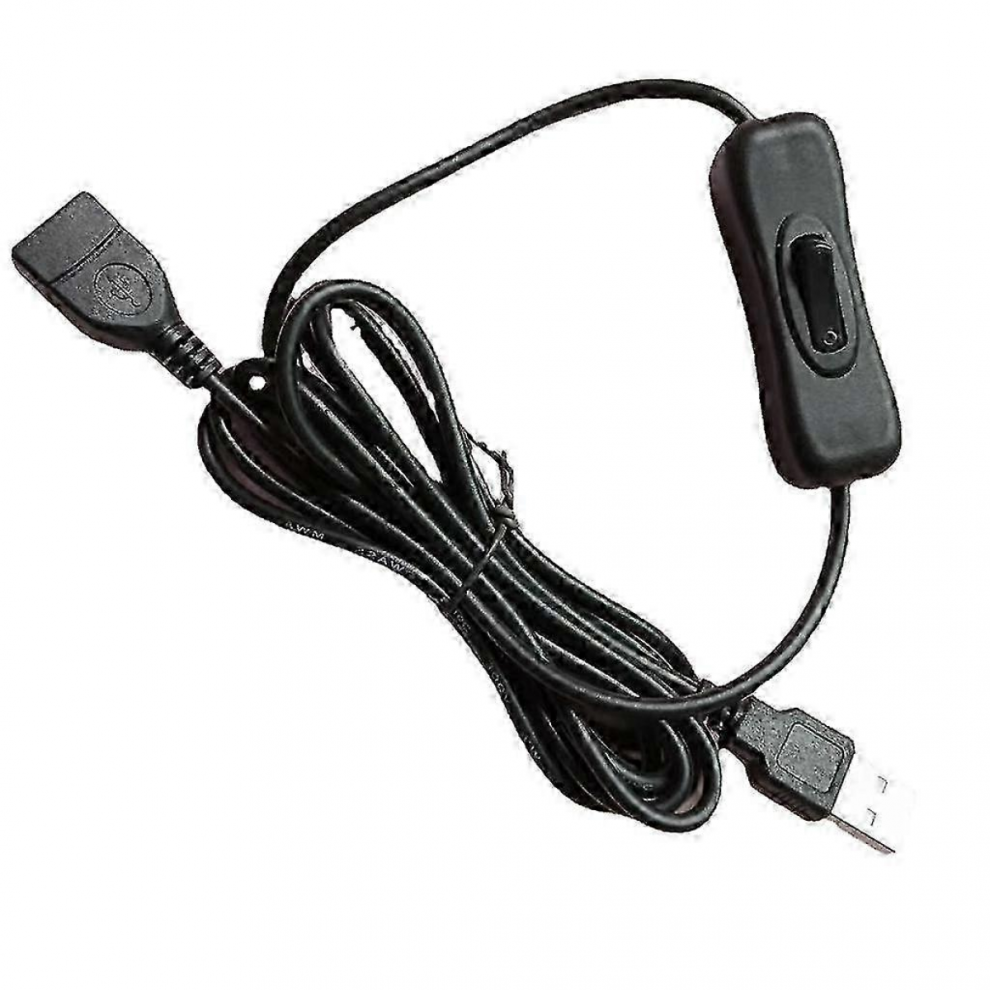 (Black, 304 Switch) 2M Usb Extension Cable With On/Off Switch, Male To Female For Data & Power 7057162865186