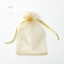 (Gold, 7x9cm 100pcs) 100 sachets en organza (22 couleurs) - 7x9, 9x12, 10x15, 13x18 cm - Idéal pour les mariages, Noël et les bijoux.