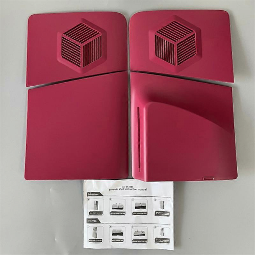 (Rose Red) PS5 Slim Replacement Case Cover Skin Shell Accessories