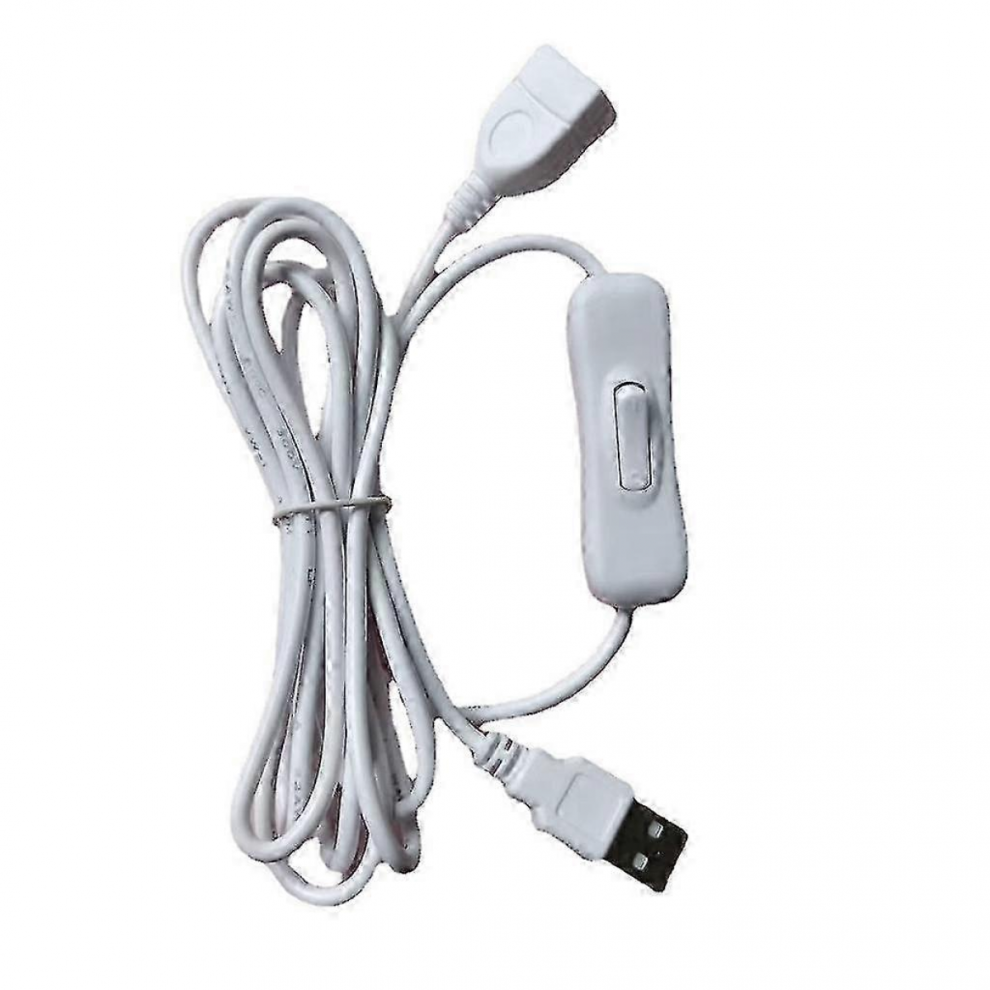 (White, 304 Switch) 2M Usb Extension Cable With On/Off Switch, Male To Female For Data & Power 7057162865216