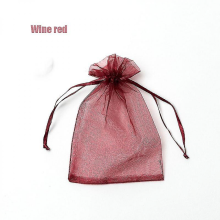 (wine red, 10x15cm 100pcs) 100 sachets en organza (22 couleurs) - 7x9, 9x12, 10x15, 13x18 cm - Idéal pour les mariages, Noël et les bijoux.