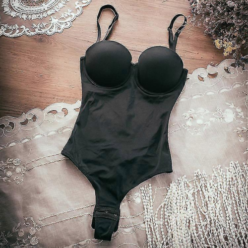 (Black, S) Body push-up dos nu string pour femme