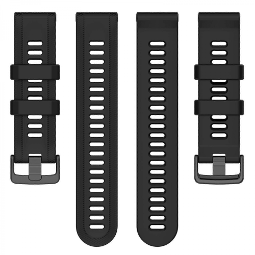 (Black) Garmin Forerunner 955 Silicone Twill Watch Band 2