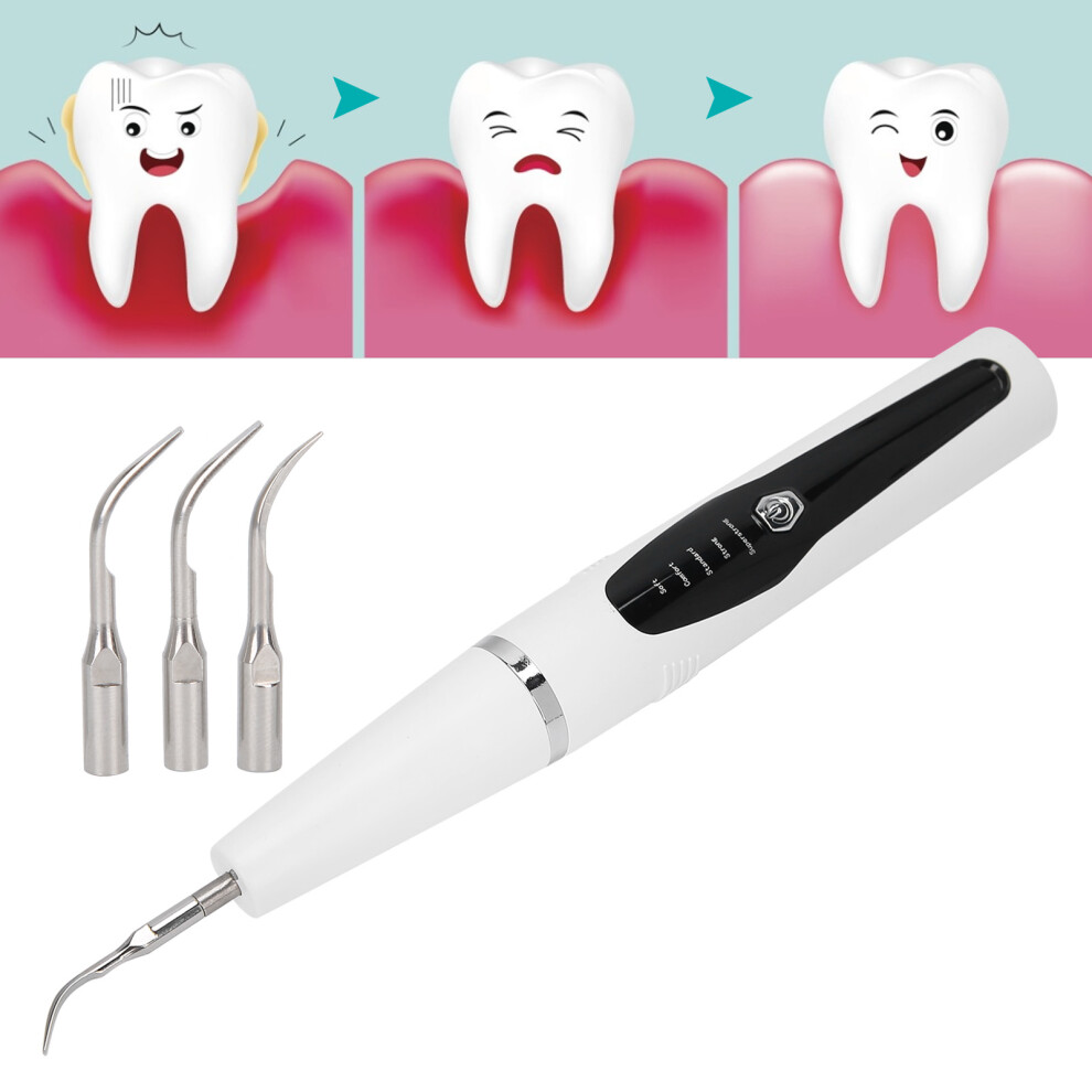 Portable Ultrasonic Calculus Remover Dental Scaler 600mAh Black