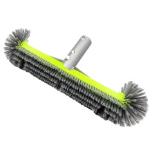 Extra Wide Pool Cleaning Brush with Round Ends, Durable Aluminum Handle for Walls and Tiles