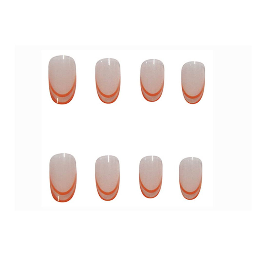 Artificial Nails Almond Shape, Reusable Nail Art for Salon Quality Easy Application, Press on Nails Short Oval with Gel Finish, 24Pcs Reusable