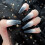 Bling Glitter Nails, Τεχνητά Νύχια που Λάμπουν, Καλοκαιρινό Μπλε Γαλλικό Μύτη για Ζωντανή 1