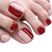 Personalizare ușoară pentru diverse ocazii, unghii de la picioare cu acoperire completă, cu cristale lucioase, culoare pură, reutilizabile,