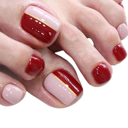 Επεκτάσεις νυχιών ποδιών Comfort Fit, Crystal Pure Gloss Acrylic με σχέδιο γαλλικής άκρης για